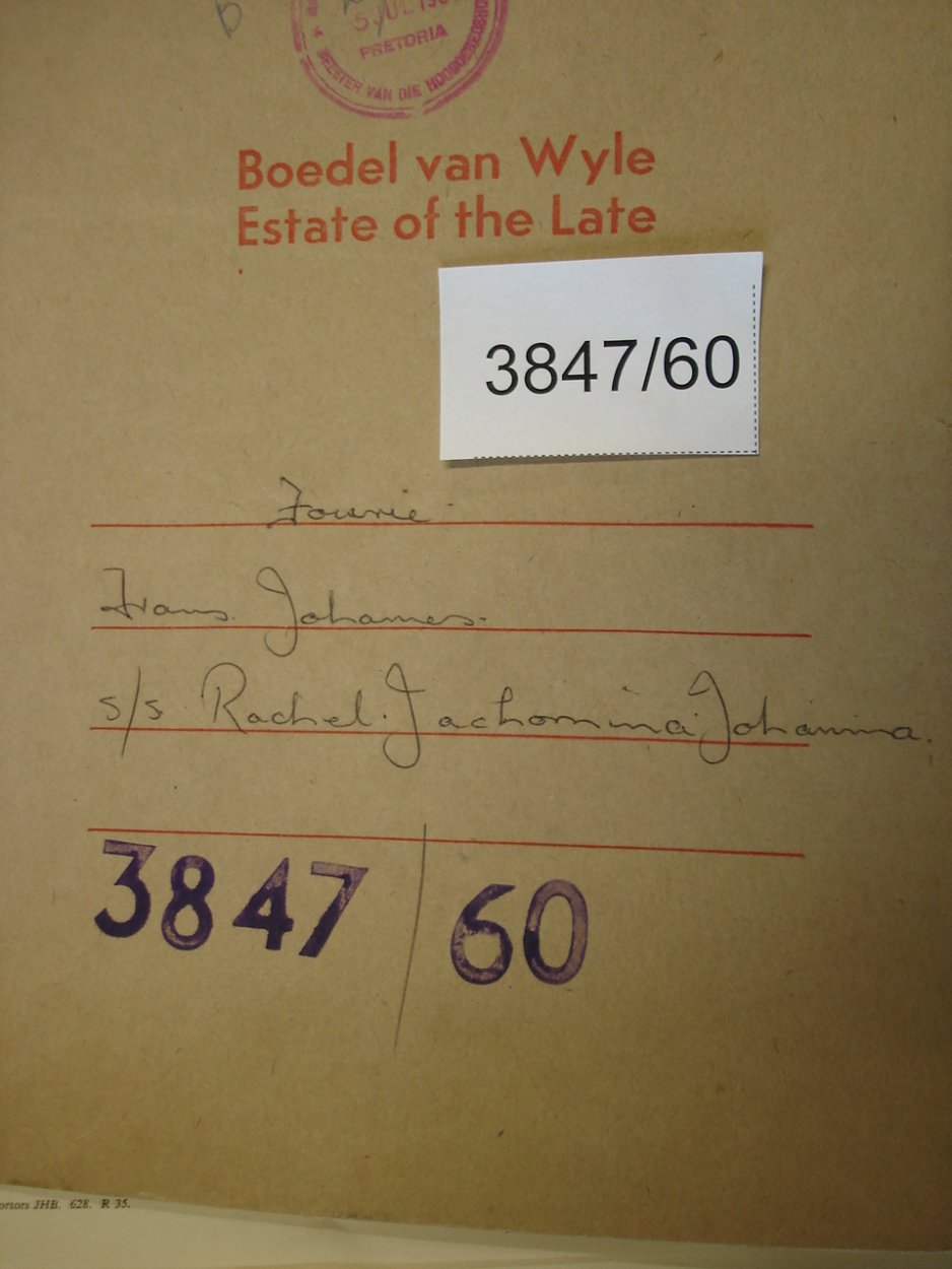 3847-60 FOURIE Frans Johannes a 3847-60 FOURIE Frans Johannes a