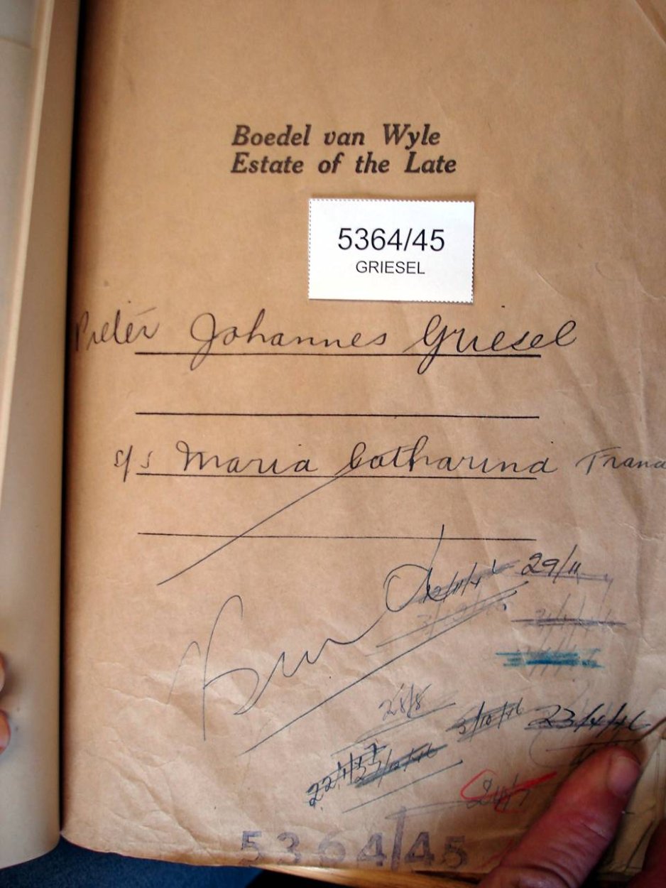 5364-45 GRIESEL Pieter Johannes a 5364-45 GRIESEL Pieter Johannes a