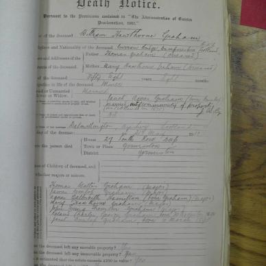 GRAHAM William Hawthorne - died 21 May 1910