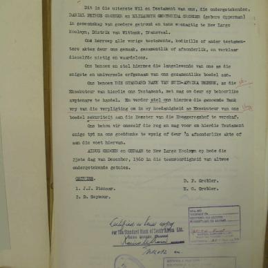 GROBLER Daniel Petrus - oorlede 2 Apr 1964