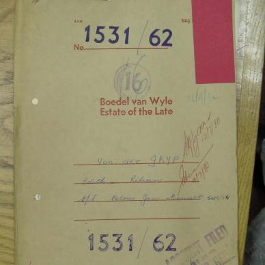 GRYP Edith Lilian VAN DER born SAMUEL- died 11 Jan 1962