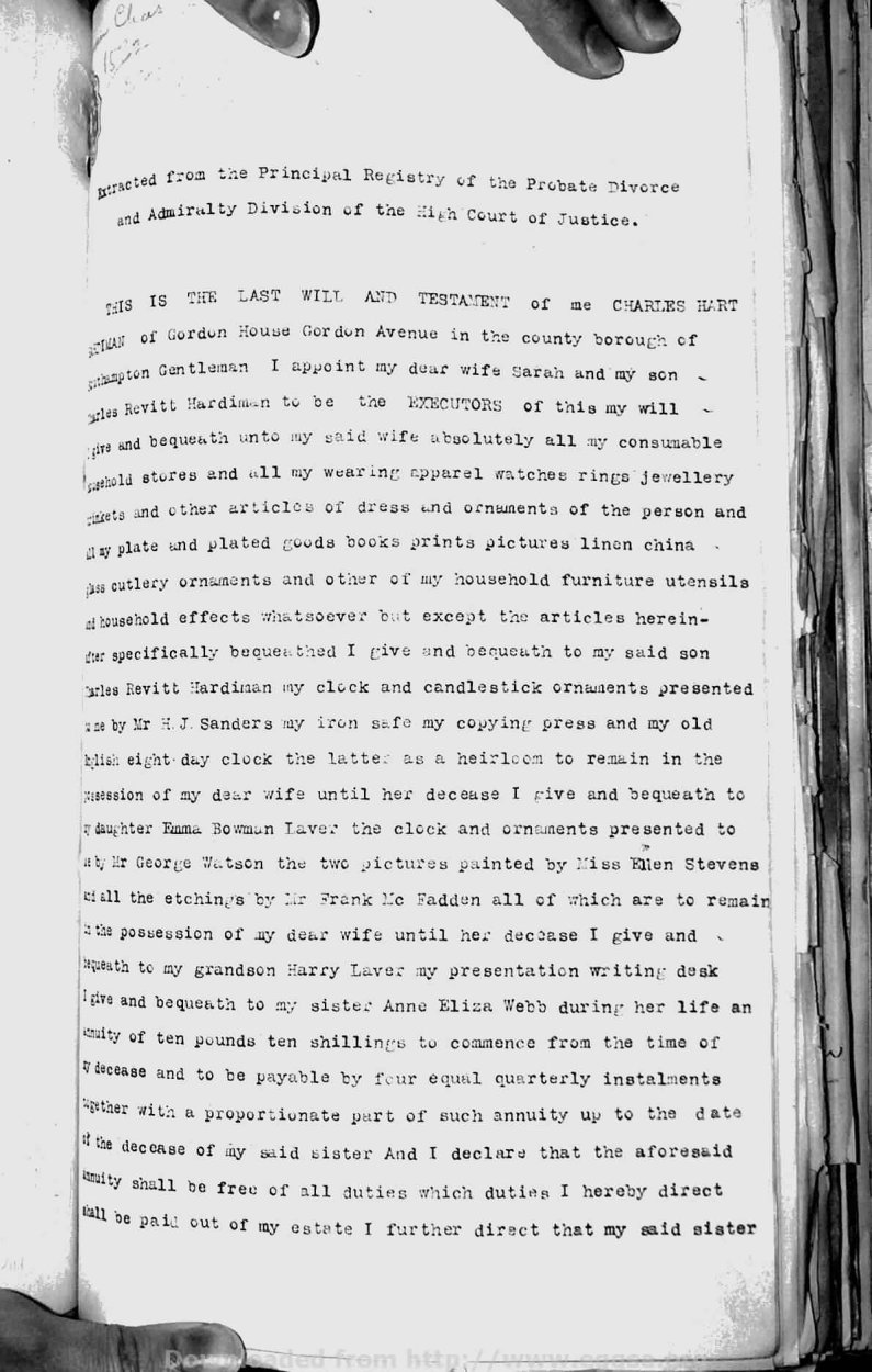 1902 TAB MHG 27435 HARDIMAN CHARLES HART 06 1902 TAB MHG 27435 HARDIMAN CHARLES HART 06