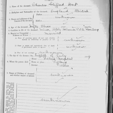 HART CHARLES CLIFFORD 1909 TAB MHG 14231