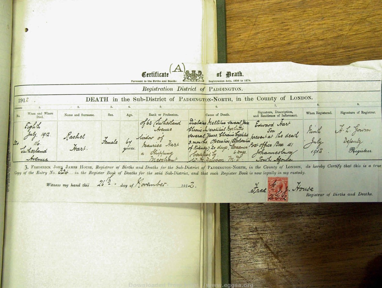 1901 TAB MHG O-19146 HART MAURICE - 2 1901 TAB MHG O-19146 HART MAURICE - 2