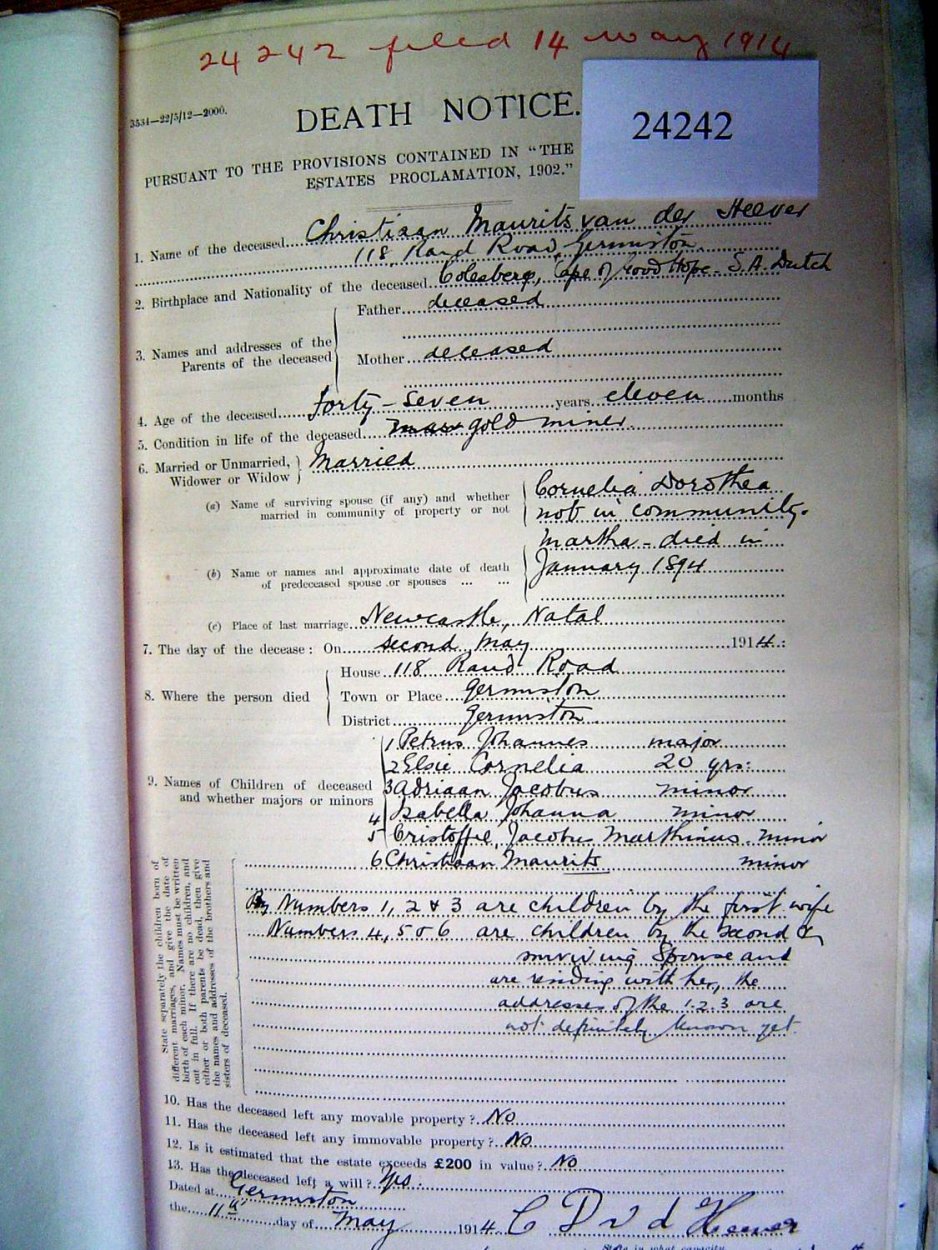 24242 VD HEEVER Christiaan Maurits b 24242 VD HEEVER Christiaan Maurits b