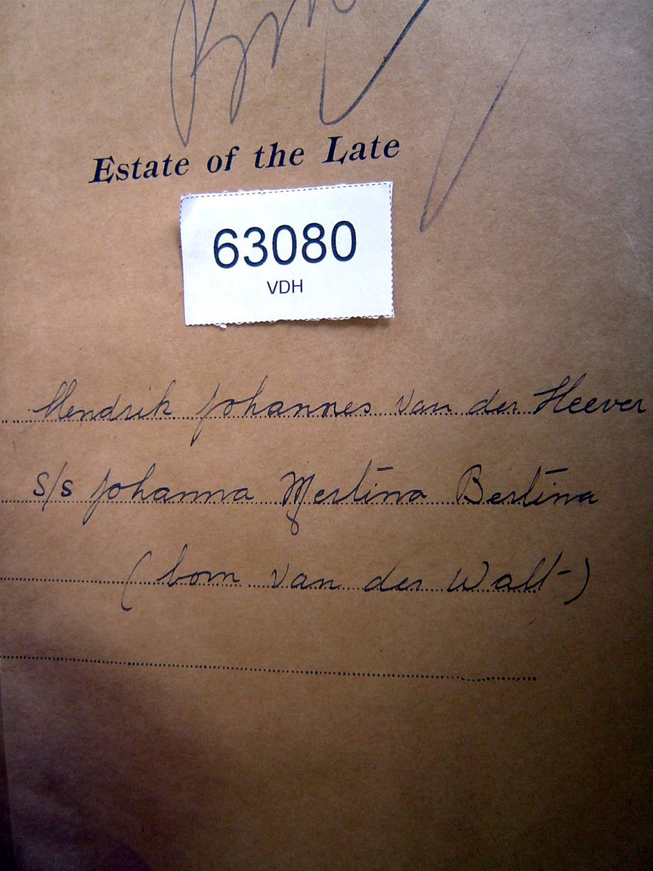 63080 VD HEEVER Hendrik Johannes _01 63080 VD HEEVER Hendrik Johannes _01