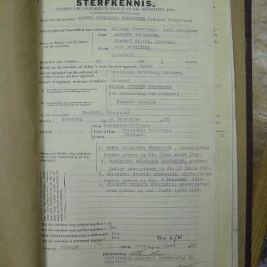 HUMPHRIES Aletta Catharina born POTGIETER - died 12 Feb 1955