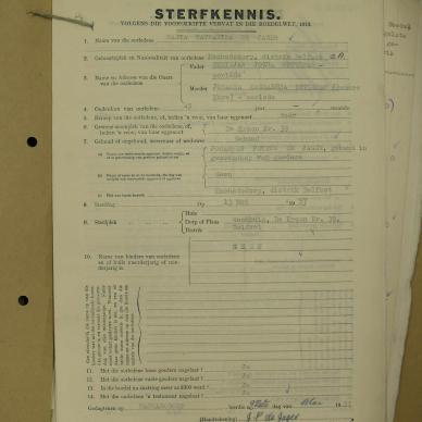 JAGER Maria Catharina DE nee OPPERMAN - oorlede 13 Mei 1957
