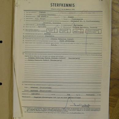 JOUBERT Johannes Stephanus - died 14 Jan 1973