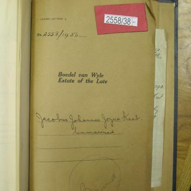 KEET Jacobus Johannes Jozua - oorlede 6 Jun 1938
