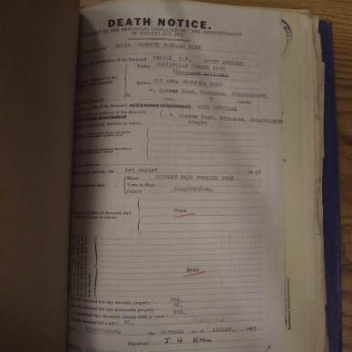 KOEN Louis Hendrik Jordaan - oorlede 1 Aug 1953