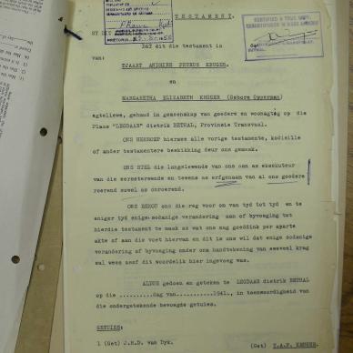 KRUGER Tjaart Andries Petrus - oorlede 28 Jun 1958