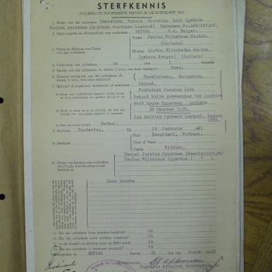 LOTZ Danielina Susara Cornelia formerly LOMBARD formerly OPPERMAN born MOUTON - died 19 Jan 1961