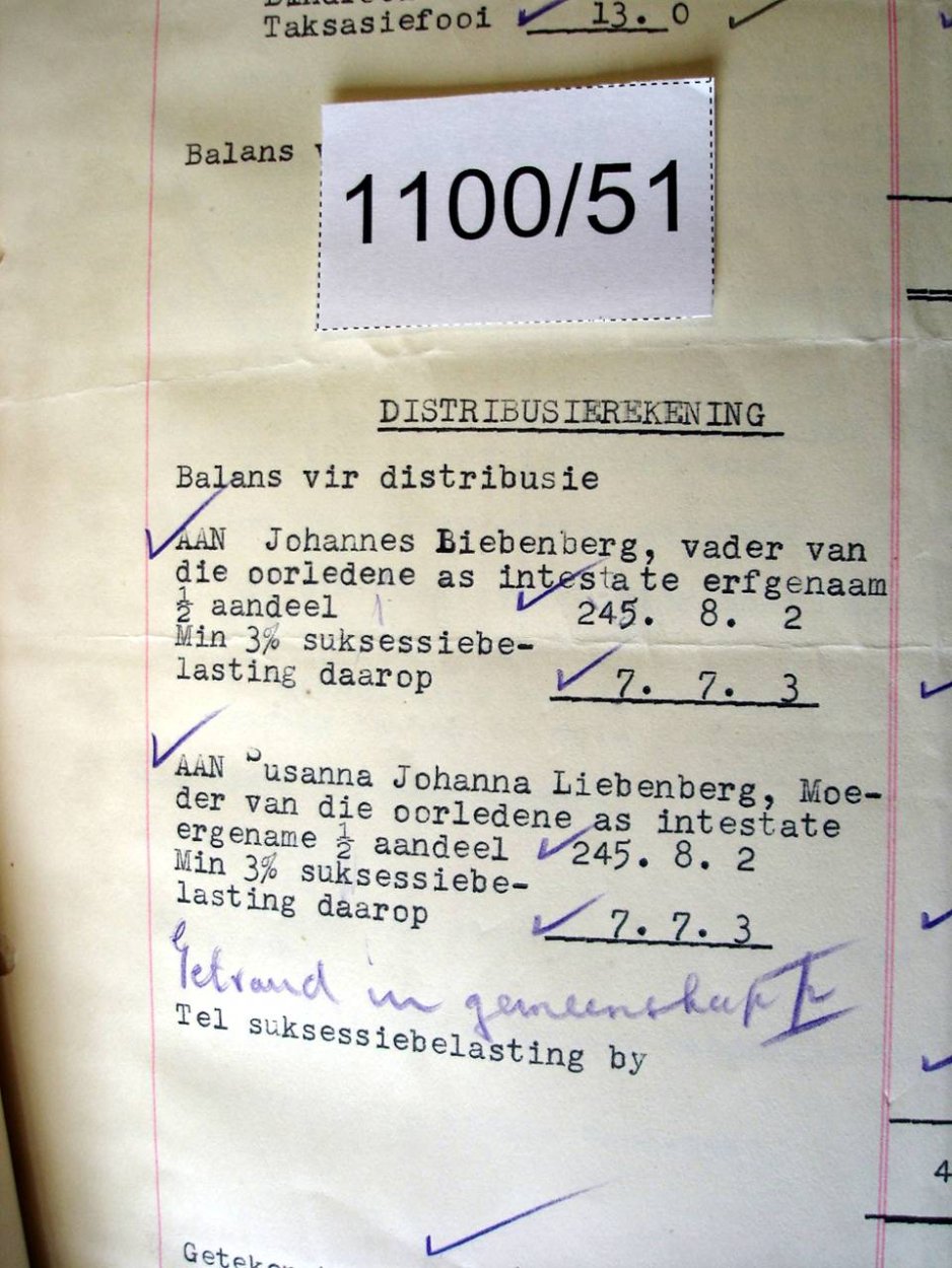 1100-51 LIEBENBERG Hendrik Johannes c 1100-51 LIEBENBERG Hendrik Johannes c