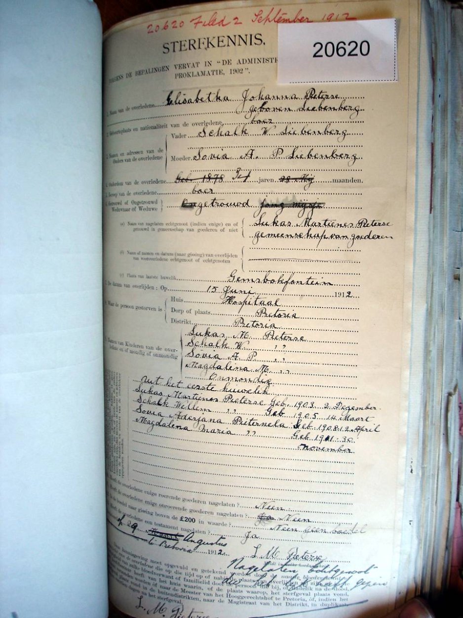 20620 LIEBENBERG Elizabeth Johanna b 20620 LIEBENBERG Elizabeth Johanna b
