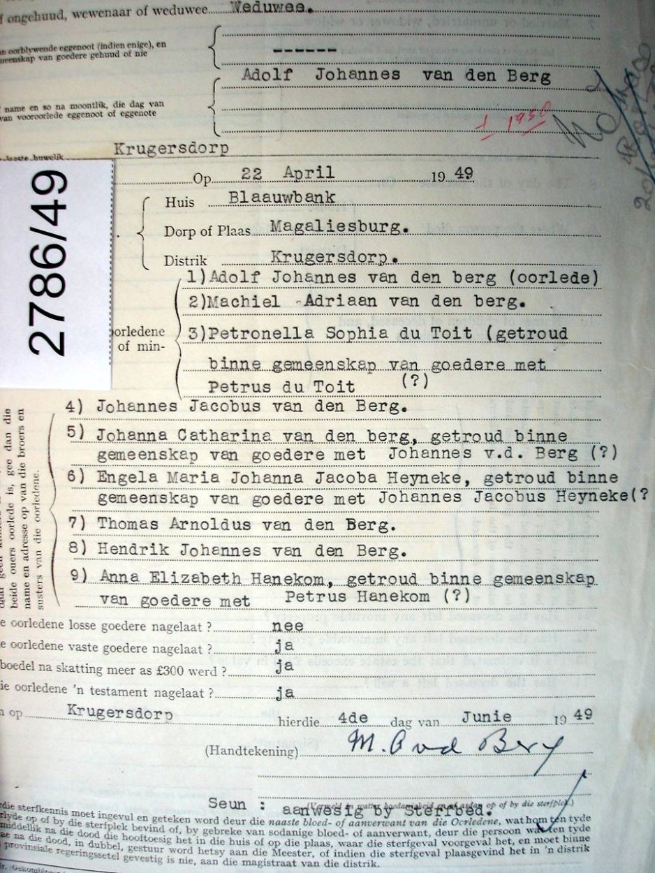 2786-49 LIEBENBERG Anna Elizabeth c