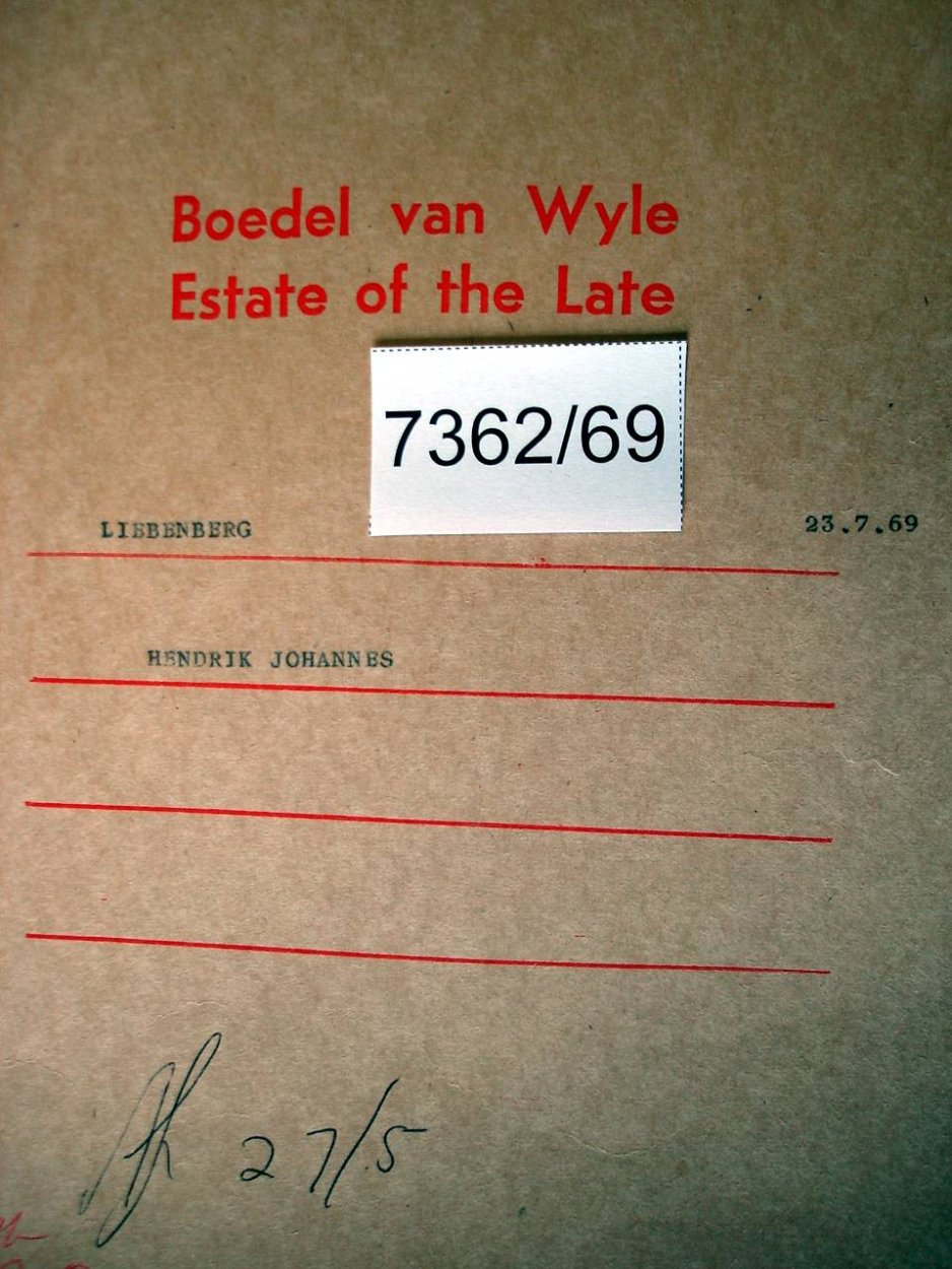 7362-69 LIEBENBERG Hendrik Johannes a 7362-69 LIEBENBERG Hendrik Johannes a