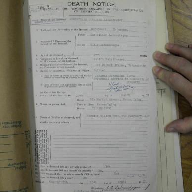 LABUSCHAGNE Christiaan Johannes - died 30 Mar 1951