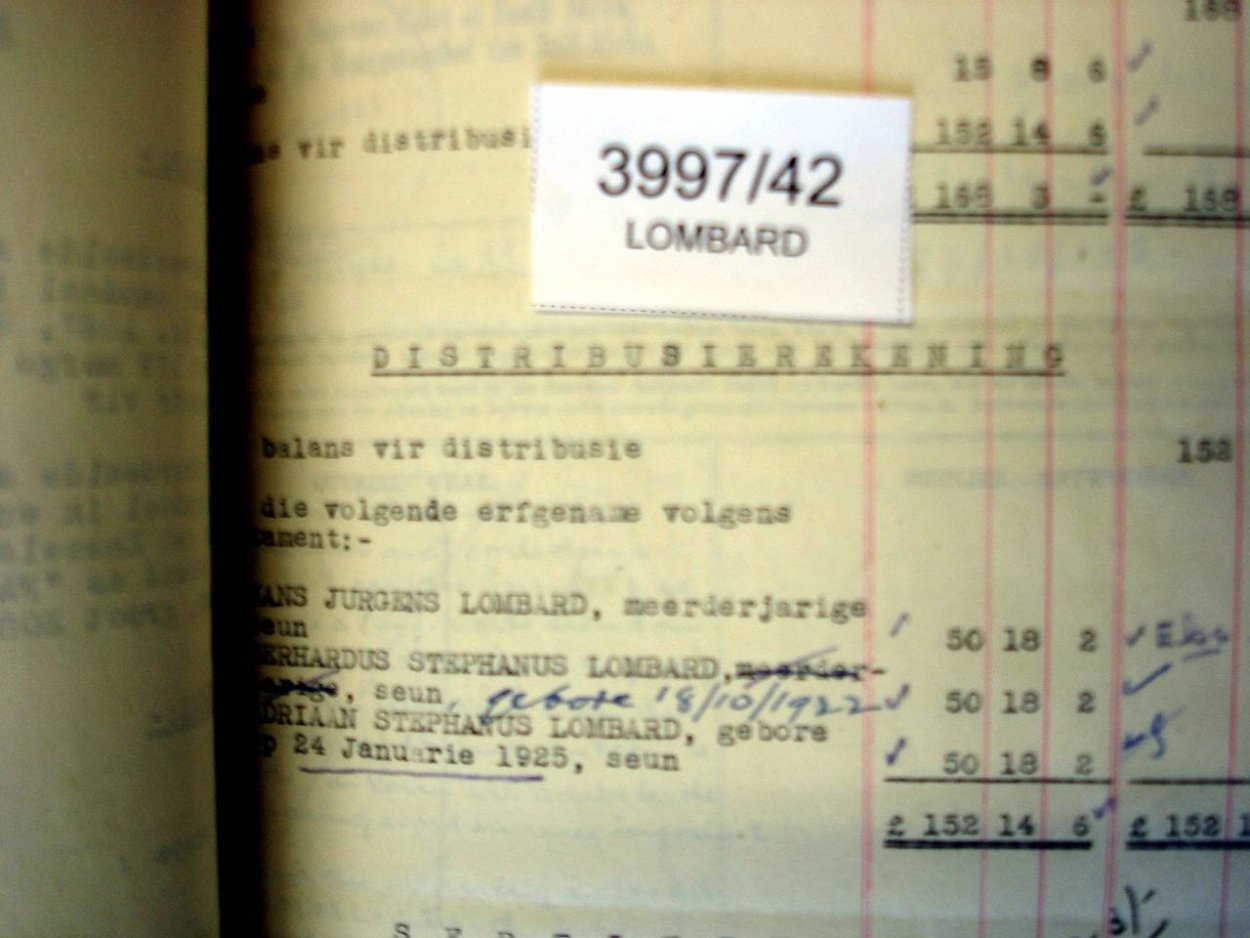 3997-42 LOMBARD Stephanus Petrus f 3997-42 LOMBARD Stephanus Petrus f