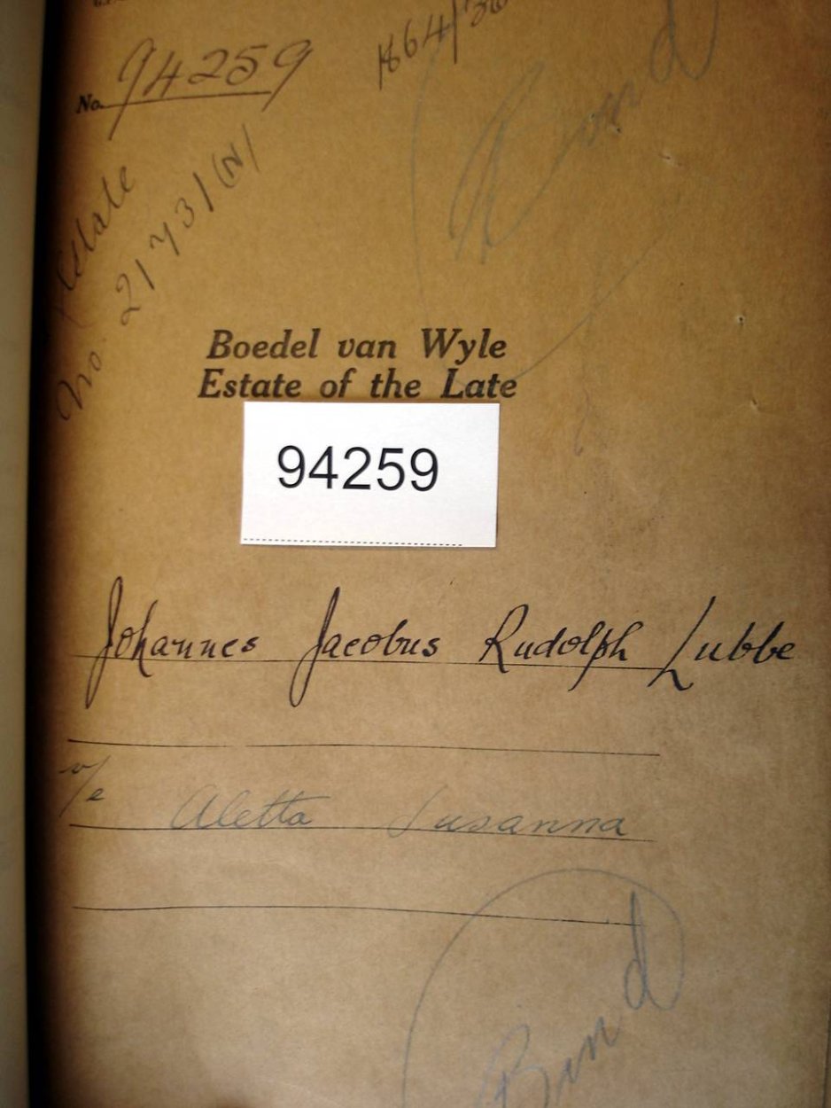 94259 LUBBE Johannes Jacobus Rudolph a 94259 LUBBE Johannes Jacobus Rudolph a