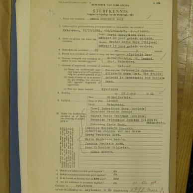 MARX Georg Frederik - died 15 Jun 1964