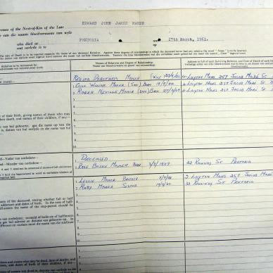 MAHER Edward John James - died 27 March 1961