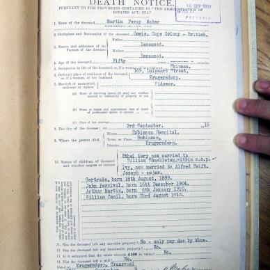 MAHER Martin Percy - died 3 September 1919