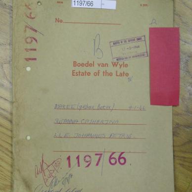 MAREE Susanna Catharina born BESTER - died 9 Jan 1966