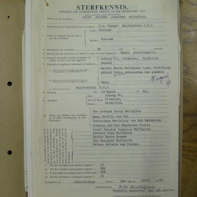 MATTHYSEN Josef Jacobus Johannes - died 15 Mar 1960