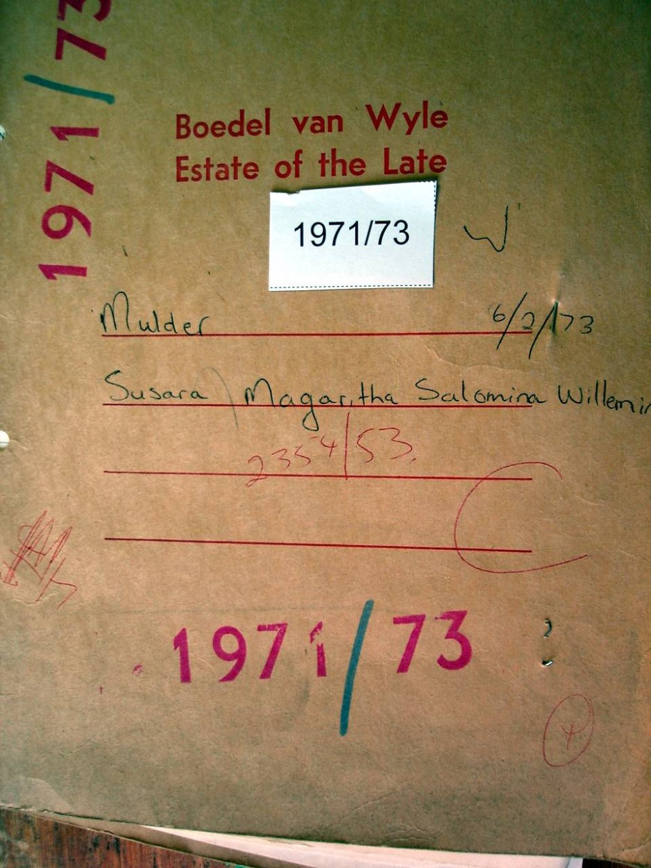1971-73 MULDER Susara Magaritha Salomina Willemina a 1971-73 MULDER Susara Magaritha Salomina Willemina a