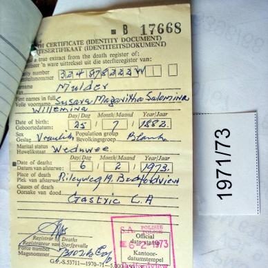 1971-73 MULDER Susara Magaritha Salomina Willemina c