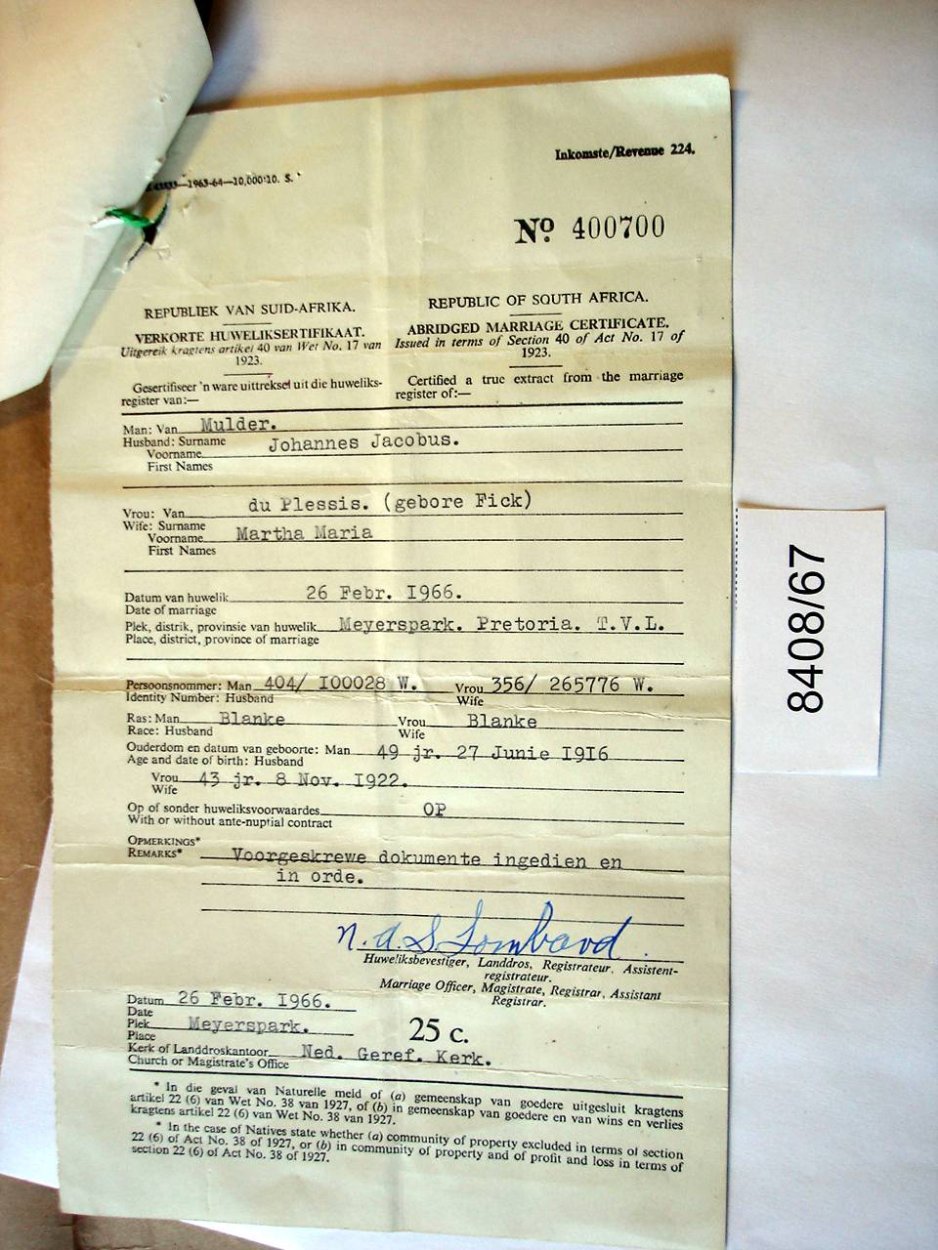 8408-67 MULDER Johannes Jacobus f 8408-67 MULDER Johannes Jacobus f