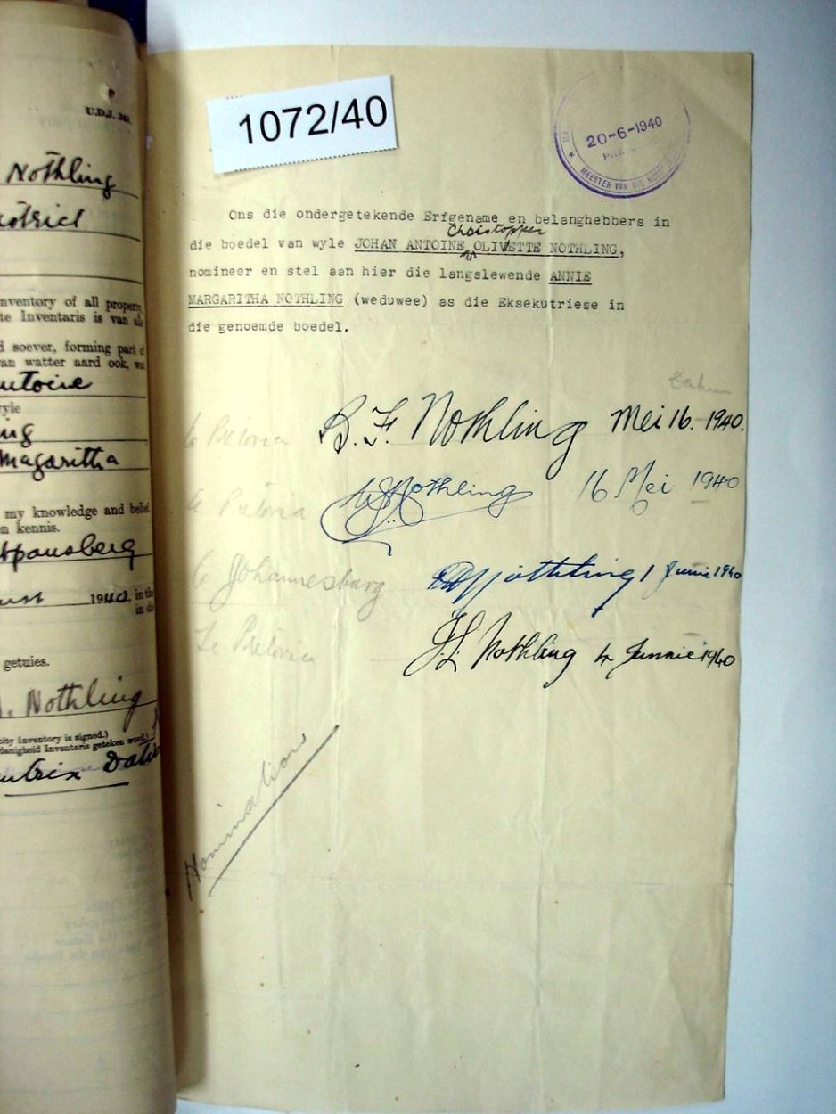 1072-40 NOTHLING Johan Antoine Christopher Olivette _03 1072-40 NOTHLING Johan Antoine Christopher Olivette _03