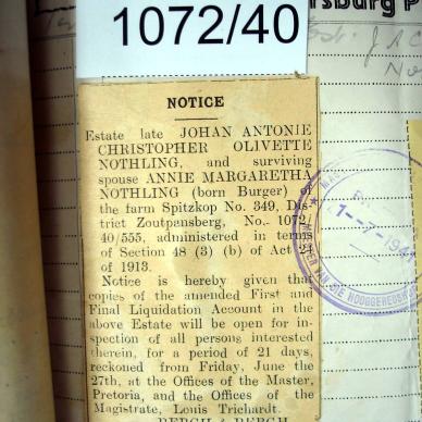 NOTHLING Johan Antoine Christopher Olivette
