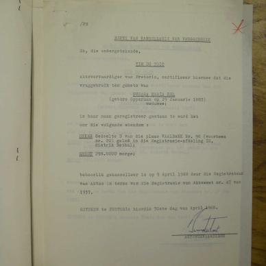 NEL Susara Maria nee OPPERMAN - oorlede 4 Sep 1966