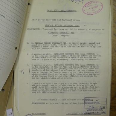 NEL Nicolas Willem Opperman - oorlede 22 Des 1958