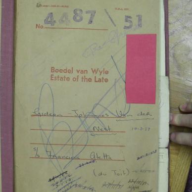 NEST Gideon Johannes VAN DER - died 16 Jul 1951