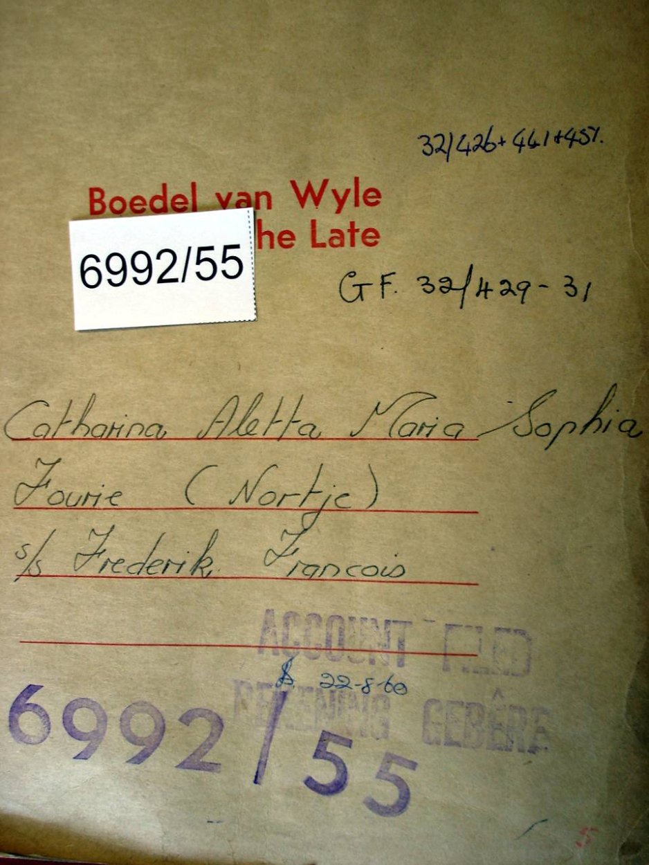 6992-55 NORTJE Catharina Aletta Maria Sophia a 6992-55 NORTJE Catharina Aletta Maria Sophia a