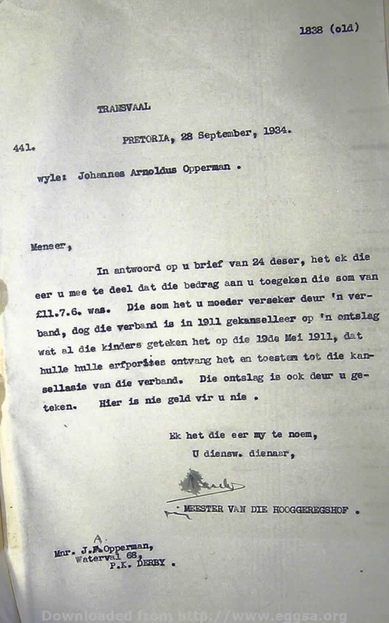 1881 TAB MHG 01838 OPPERMAN JOHANNES ARNOLDUS 32 1881 TAB MHG 01838 OPPERMAN JOHANNES ARNOLDUS 32