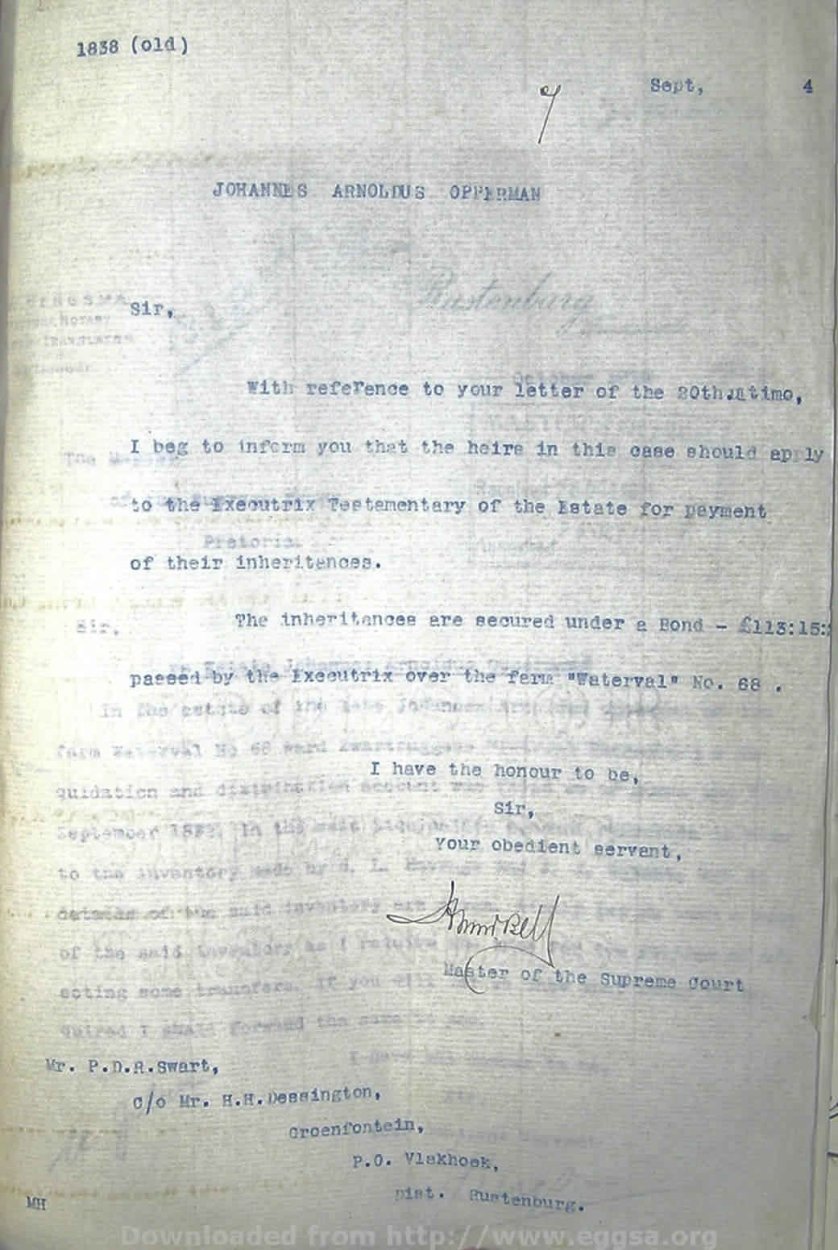 1881 TAB MHG 01838 OPPERMAN JOHANNES ARNOLDUS 41 1881 TAB MHG 01838 OPPERMAN JOHANNES ARNOLDUS 41