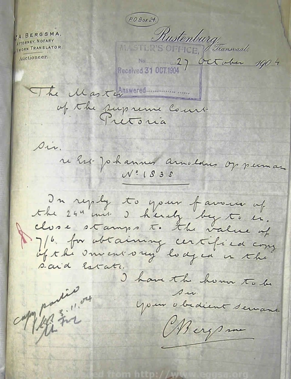 1881 TAB MHG 01838 OPPERMAN JOHANNES ARNOLDUS 44 1881 TAB MHG 01838 OPPERMAN JOHANNES ARNOLDUS 44