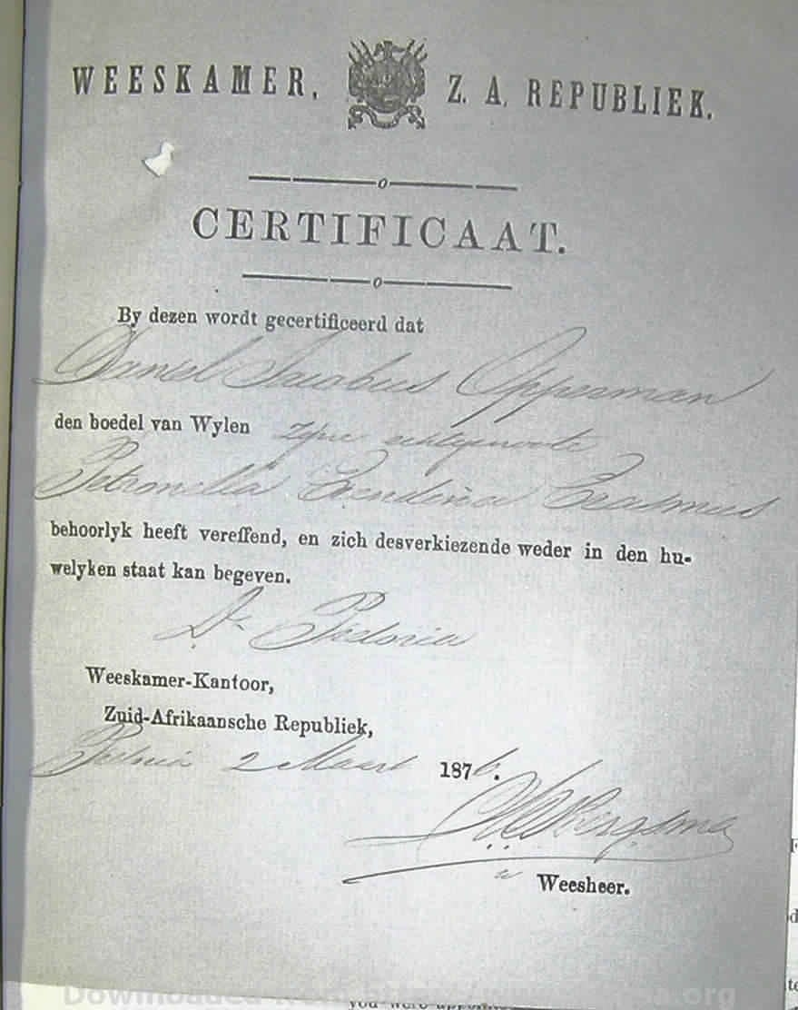 1875 TAB MHG O00388 OPPERMAN PETRONELLA 18 1875 TAB MHG O00388 OPPERMAN PETRONELLA 18
