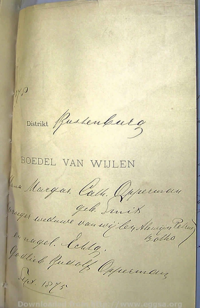 1875 TAB MHG O00388 OPPERMAN PETRONELLA 20 1875 TAB MHG O00388 OPPERMAN PETRONELLA 20