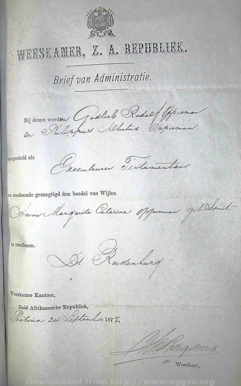 1875 TAB MHG O00388 OPPERMAN PETRONELLA 34 1875 TAB MHG O00388 OPPERMAN PETRONELLA 34