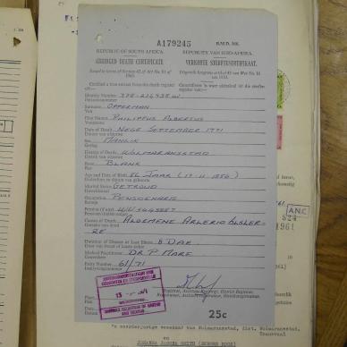 OPPERMAN Philippus Albertus - died 9 Sep 1971