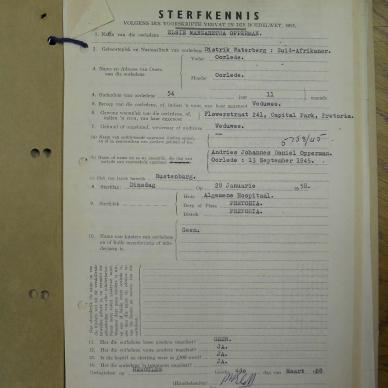 OPPERMAN Elsie Margaretha - oorlede 28 Jan 1958