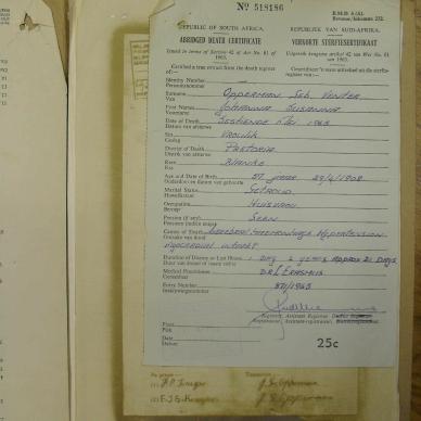 OPPERMAN Johanna Susanna nee VENTER - oorlede 16 Mei 65