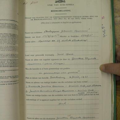 OPPERMAN Philippus Johannes - died 17 Sep 1955