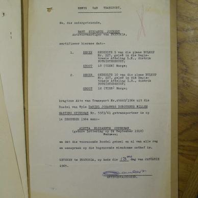OPPERMAN Daniel Johannes Dorteus Willem Maartens - died 4 Aug 1961
