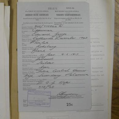 OPPERMAN Edward George - died 15 Dec 1968